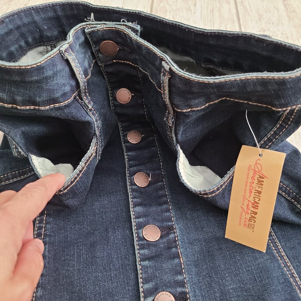American Rag Junior Women's Denim Button-Front Mini Skirt Size 7 NWT - Picture 11 of 11